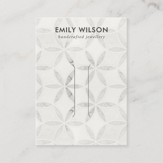 PASTEL OFF WHITE FLORAL FLORAL CLIP DISPLAY CARD VISITENKARTE (Vorderseite)