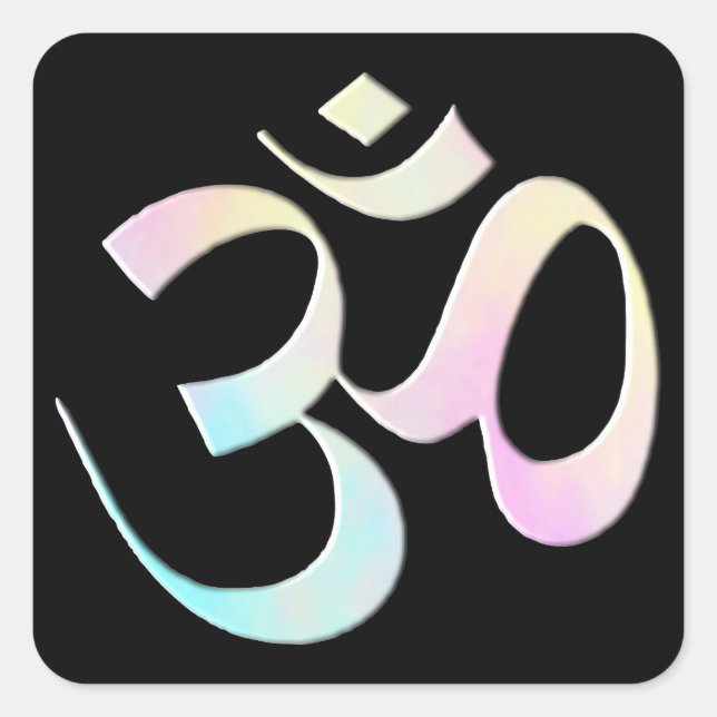 Pastel Om  Quadratischer Aufkleber (Vorderseite)