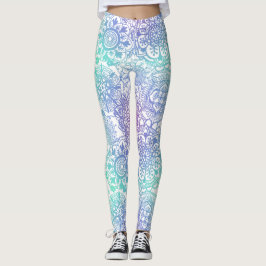 Pastel Ombre Boho Mandala Pattern Leggings