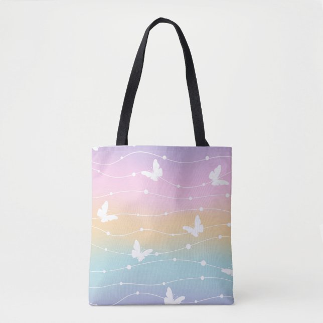 Pastel Ombre Butterfly Tote Bag Tasche (Vorderseite)
