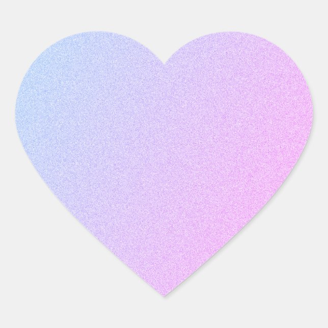 Pastel Ombre Glitzer Herz-Aufkleber (Vorderseite)