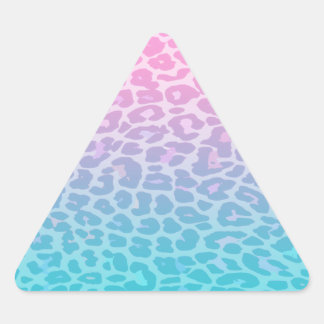 Pastel Ombre Leopard Dreieckiger Aufkleber
