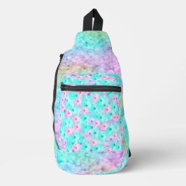 PASTEL OMBRE PINK UND BLAUE DAISY BLUME CROSSBODY BAG