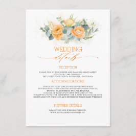 Pastel Orange Blume Hochzeitshilfegänger Begleitkarte