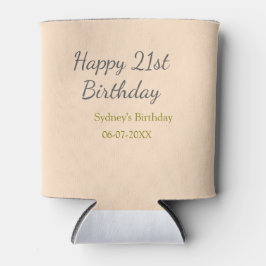 Pastel orange gray happy 21st birthday name date dosenkühler