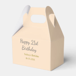 Pastel orange gray happy 21st birthday name date geschenkschachtel