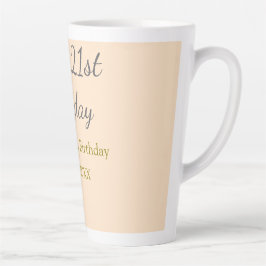 Pastel orange gray happy 21st birthday name date milchtasse
