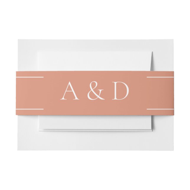 Pastel Orange Moderne Hochzeit Einladungsbanderole (Vorderseite Beispiel)