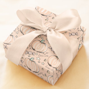 Pastel Orange Sweet Little Pumpkin Baby Geschenkpapier