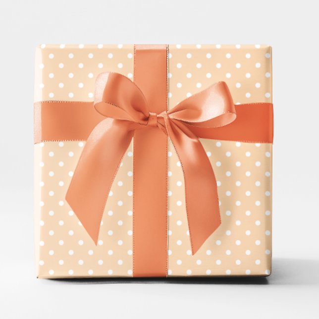 Pastel Orange und White Small Polka Dot Geschenkpapier (Pastel Orange and White Small Polka Dot Wrapping Paper)
