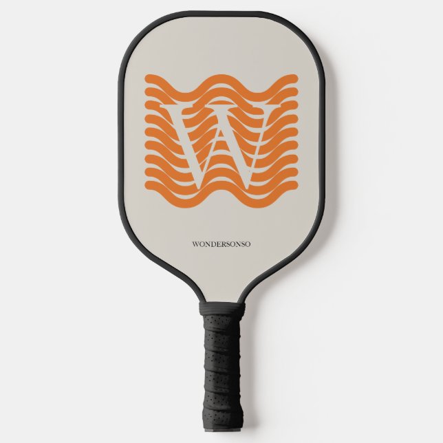 Pastel Orange Wave Pickleball Schläger (Vorderseite)