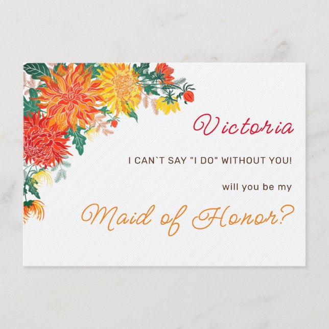 Pastel Orange Yellow Spring Dahlia Blume Hochzeit Menükarte (Vorderseite)