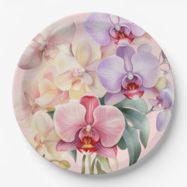 Pastel Orchids Elegante Hochzeit Pappteller