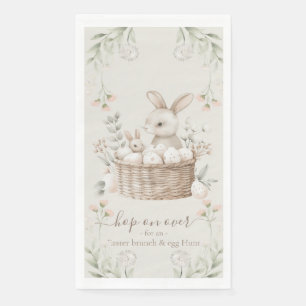 Pastel Oster Brunch & Egg Hunt Bunny Basket Eier Serviette