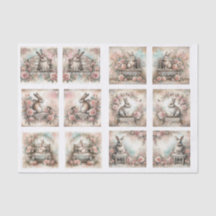 Pastel-Osterhasen für Muscheln Decoupage
