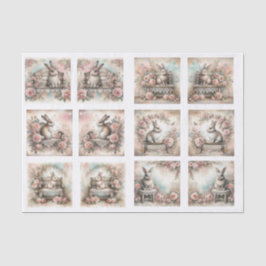Pastel-Osterhasen für Muscheln Decoupage Seidenpapier