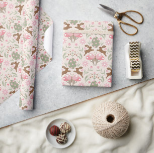 Pastel Ostersonne und Blume Muster Geschenkpapier
