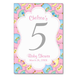 Pastel Owl Baby Girl Shower Thema Tischnummer