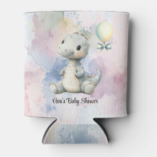 Pastel Paint Splash Adorable Dinosaur Kinderdusche Dosenkühler