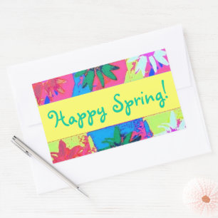 Pastel Paint Spritzer Daisies Rechteckiger Aufkleber