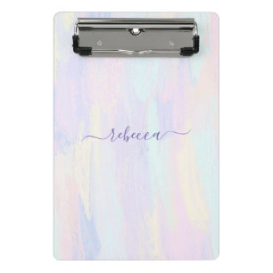 Pastel Paint Strokes Mini Klemmbrett