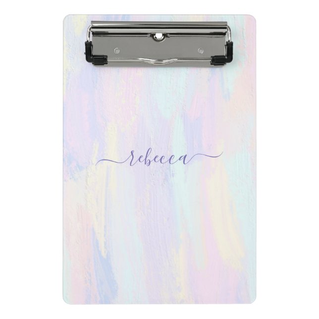 Pastel Paint Strokes Mini Klemmbrett (Vorderseite)