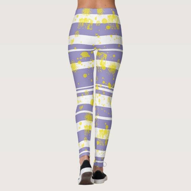Pastel Pale Lavendel Lila Abstrakte Kunst Leggings (Rückseite)