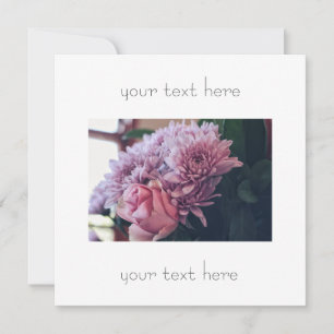 Pastel Pale Pink Lila Rose Blume Einladung