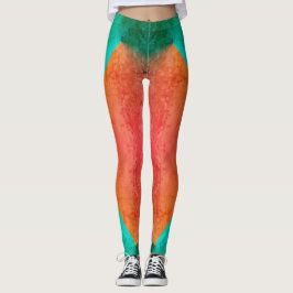 Pastel Pale Turquoise Coral Abstrakte Kunst Leggings