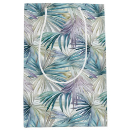 Pastel Palm Leaf Gemustert Mittlere Geschenktüte