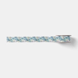 Pastel Palm Leaf Gemustert Satinband