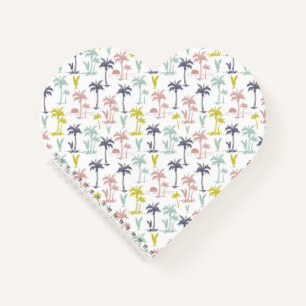 Pastel Palm Tree by Beach Pattern Notizbuch