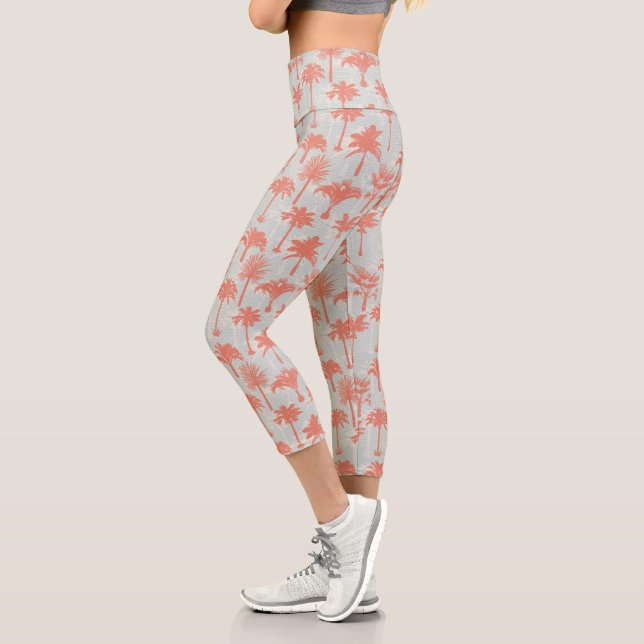 Pastel Palm Tree Muster Capri Leggings (Links)
