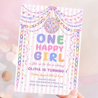 Pastel-Papierketten-Disco-Two-Much-Fun-2.-Geburtst Einladung