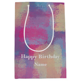 Pastel Patchwork Abstract Design Mittlere Geschenktüte