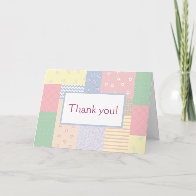 Pastel Patchwork Dankeskarte (Vorderseite)