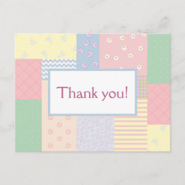 Pastel Patchwork Postkarte