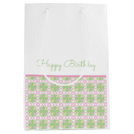 Pastel Pattern Frühlingsfarben Happy Birthday Swee Mittlere Geschenktüte