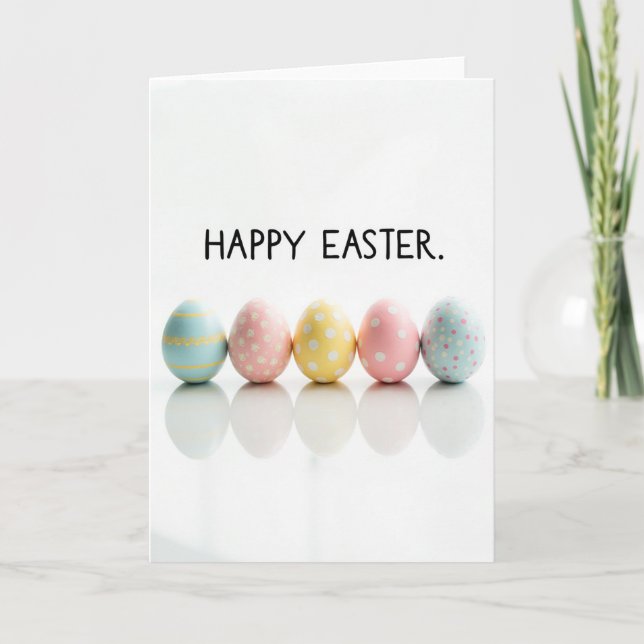 Pastel Pattern Happy Easter Card Karte (Vorderseite)