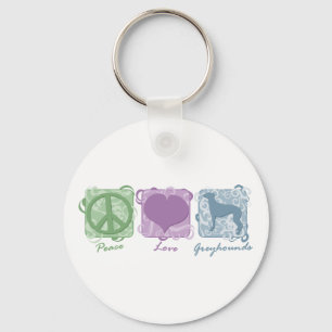 Pastel Peace, Liebe und Windhunde Schlüsselanhänger