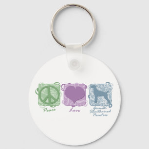 Pastel Peace, Love, and German Shorthaired Pointer Schlüsselanhänger