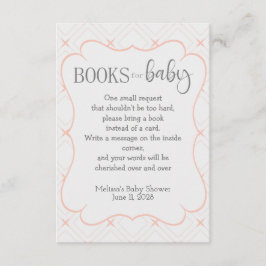 Pastel Peach and Cream Geometric Books for Baby Begleitkarte