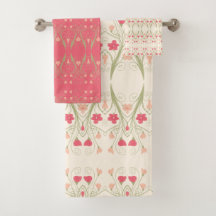 Pastel Peach avec rose et vert