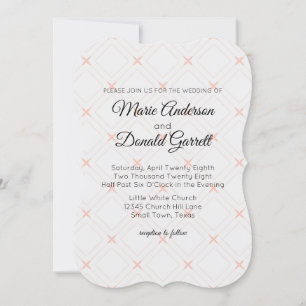 Pastel Peach Cream Geometric Wedding Einladung