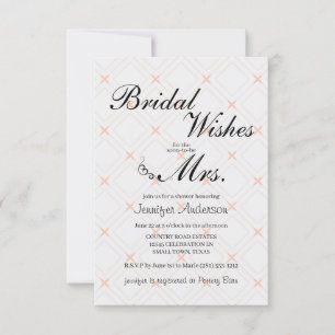 Pastel Peach et Crème Invitation de douche géométr