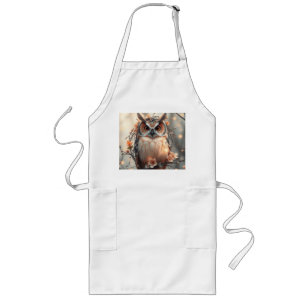 Pastel Peach Ewl mit Blume und Twigs Lange Schürze
