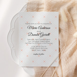 Pastel Peach Geometric Cream Wedding Einladung