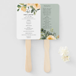 PASTEL PEACH GRAY PEONY FLORAL WEDDING PROGRAMM FÄCHER