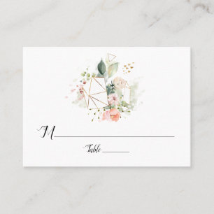 Pastel Peach Pink Or Géométrique Plaque Cartes
