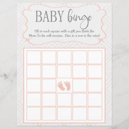 Pastel Peach und Cream Geometric Baby Bingo